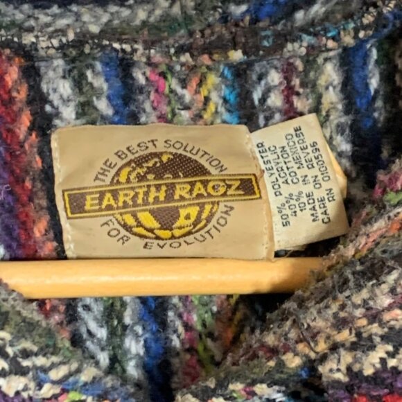 Earth Ragz Baja Hoodie Striped Pullover Unisex Sweatshirt Multicolor Cotton Blen - Picture 3 of 4